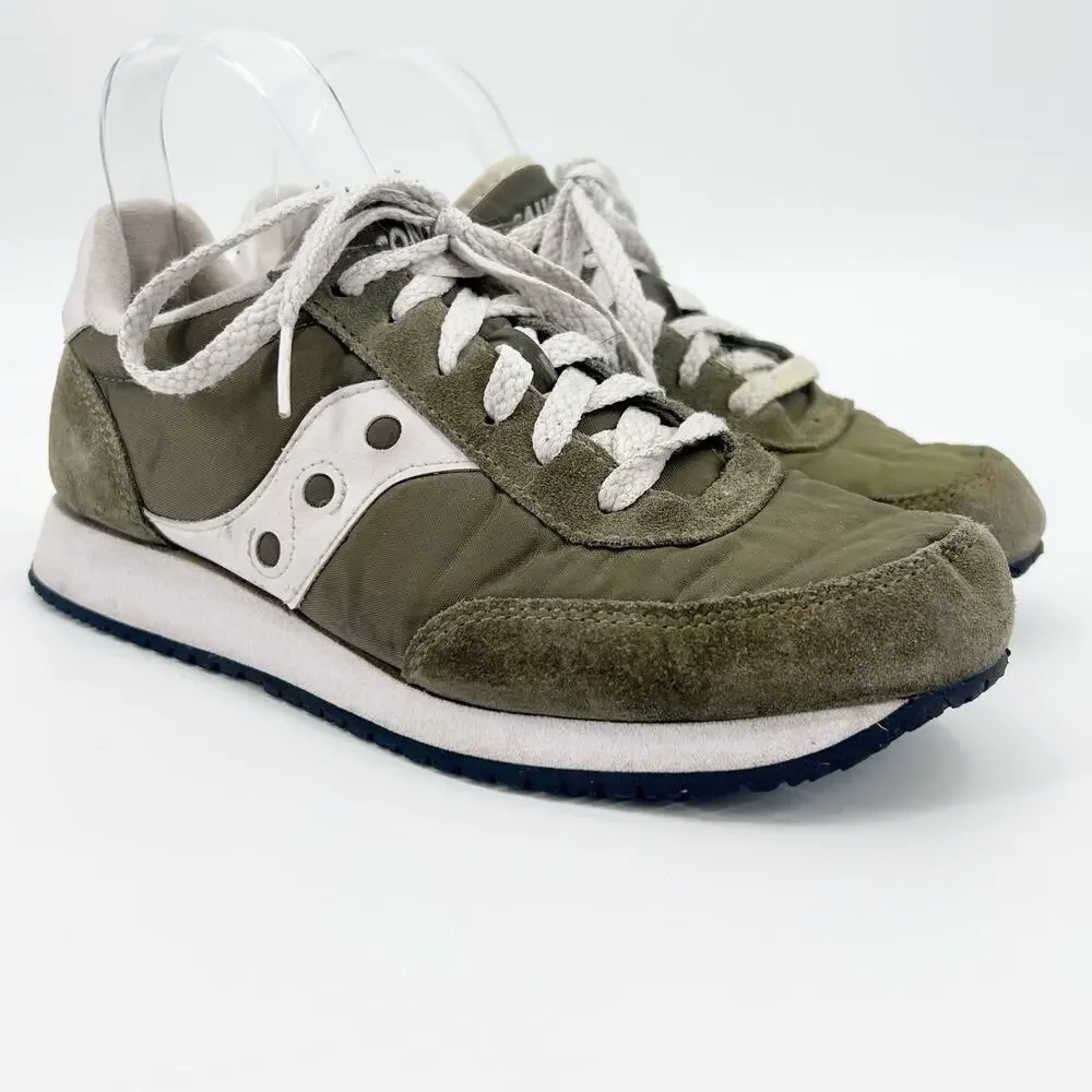 Saucony Logan MV Olive Green Nylon Suede Retro Runner Sneakers Women's 8 Y2K - Picture 3 of 12